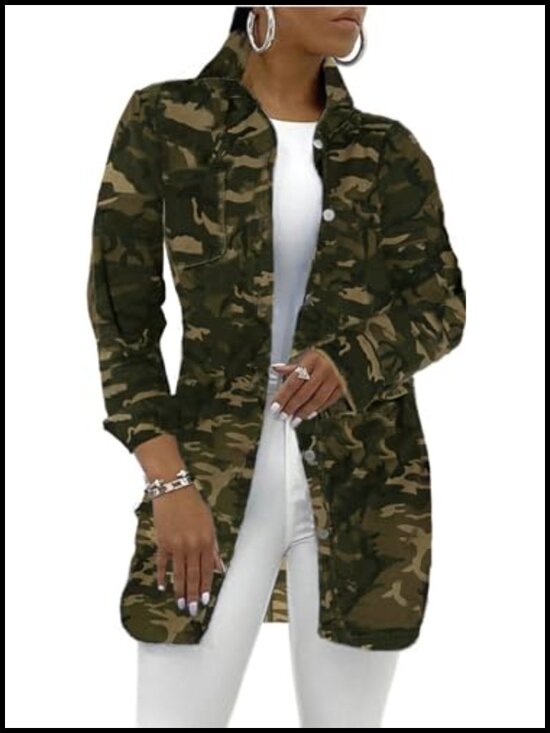 Jackets & Blazers - Women's Long Sleeve Classic Trucker Denim Jacket with Pocket